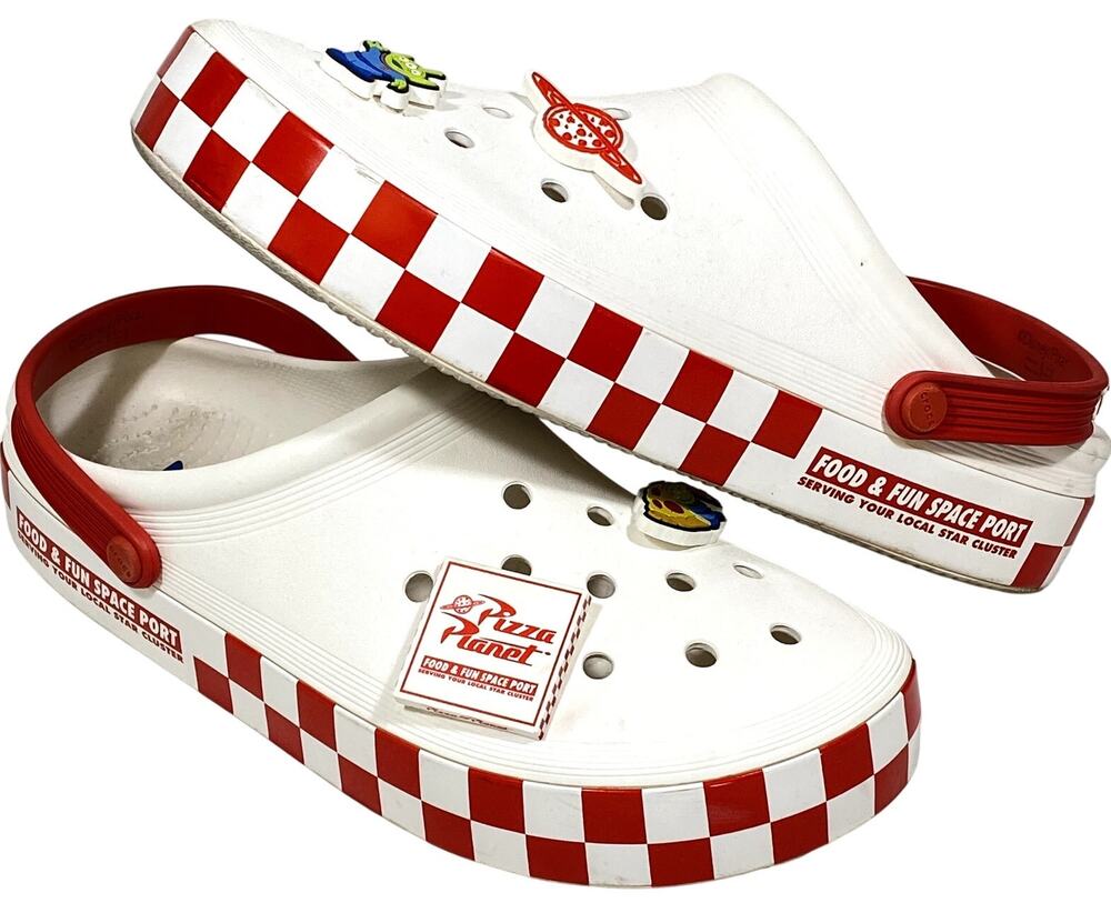 Crocs Off Court Clog Toy Story Pizza Planet Mens 12 White Red 2024